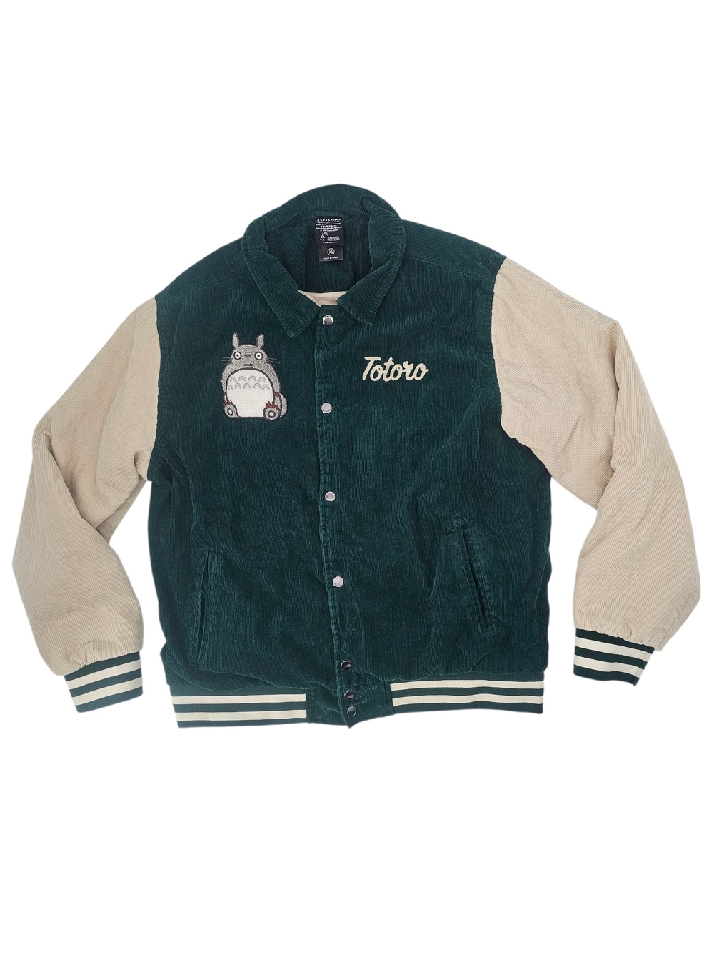 Studio Ghibli My Neighbor Totoro Corduroy Varsity Jacket Unisex XL Forest Green